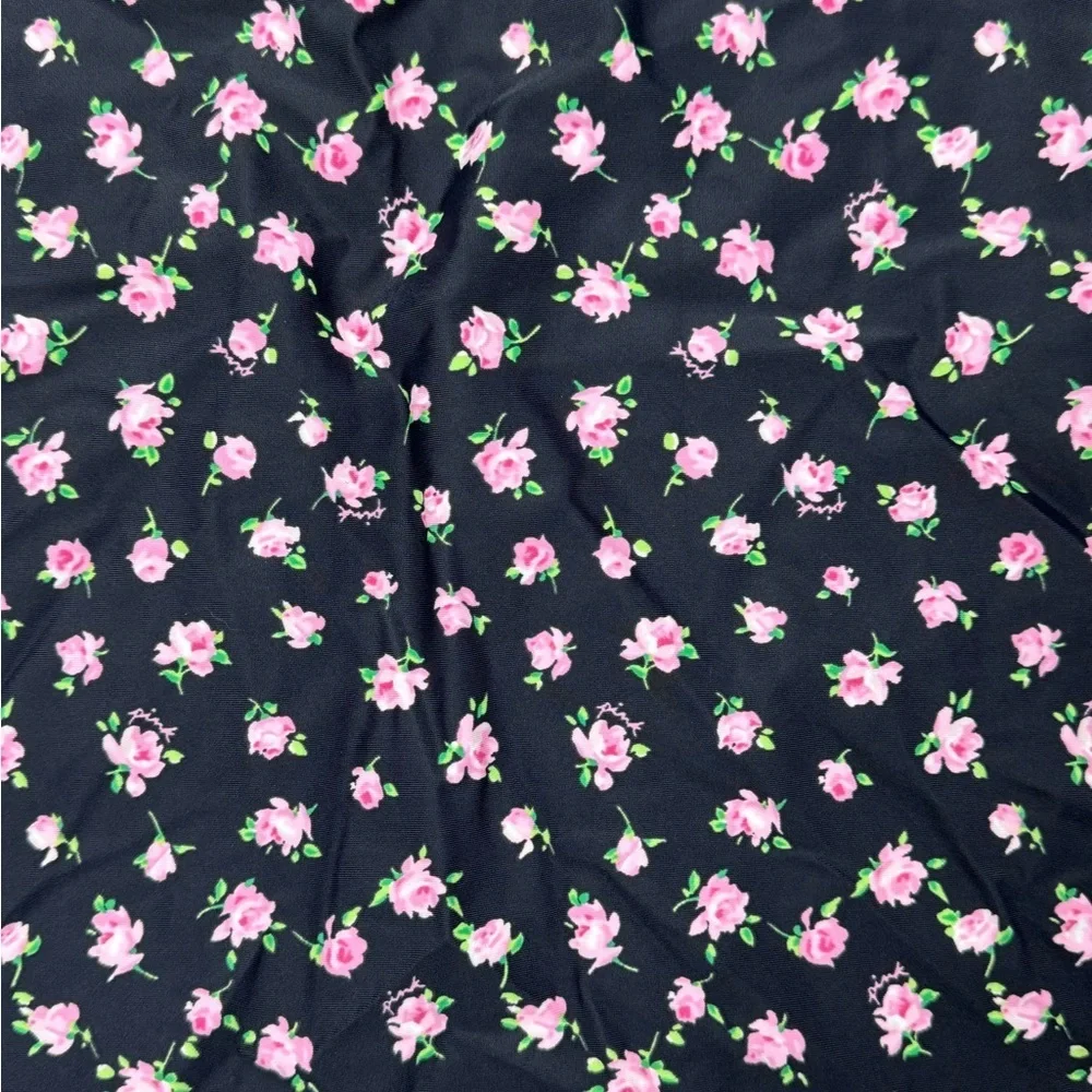 PiNK Victoria’s Secret Black Roses Swim Cover Up Skirt Medium - Picture 5 of 7